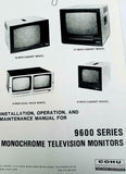 Cohu 9600 Series Monochrome Television Monitors Operation & Maintenance Manual