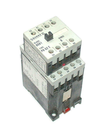 NEW SQUARE D   8501PH 40 E  8501PH 62 E  CONTROL RELAY W/AUXILIARY CONTACT BLOCK