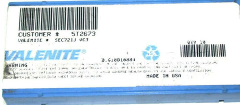 Lot of 10 New Valenite Indexable Carbide Inserts 5T2673 VC3