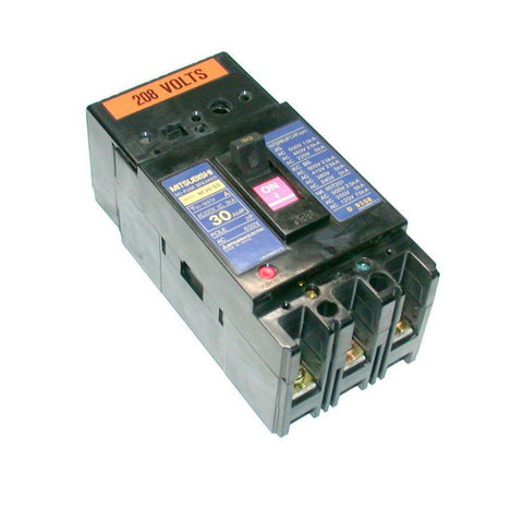MITSUBISHI ELECTRIC  NF30-SS  3-POLE CIRCUIT BREAKER W/GUARD 30 AMP 600 VAC