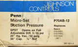 Johnson Controls P70AB-12 Micro Set Suction Pressure Control (2 Available)