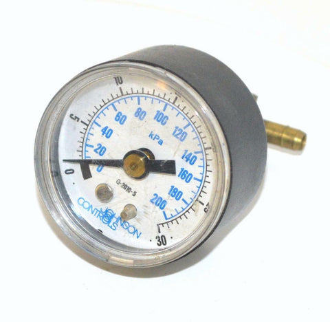 JOHNSON CONTROLS G-2010-5 0-30 PSI PRESSURE GAUGE 1/8" NPT BACK MOUNT