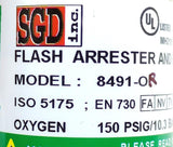 SGD 8491-O Flashback Arrestor & Check Valve 150 PSI 1/4" NPT