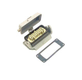 Harting Han 16 E-F Connector Hood W/Female insert & Gasket 16-Pin 16 Amp 400 VAC
