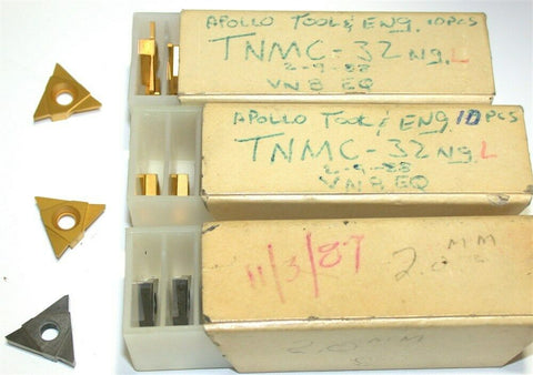 Lot of 34 New Apollo Indexable Threading Grooving Carbide Inserts TPMC-32