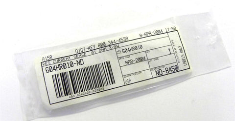 BRAND NEW DIGI-KEY RESISTOR .01 OHM 3/8 WATT MODEL 604HR010-ND (2 AVAILABLE)