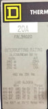 Square D FAL34020 3-Pole Circuit Breaker 20A 480VAC 3 PH Feed-Thru
