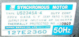 Japan Servo  US2345A-4  Synchronous Motor 220 VAC 6 uF 25 Watt
