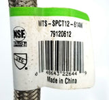 Watts WTS-SPCT12-614W Stainless Steel Braided Toilet Connector 3/8"X7/8"X12"