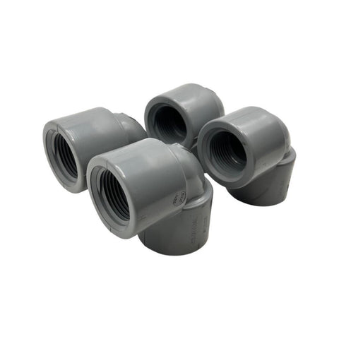 Lot of (4) Chemtrol Nibco F439 SCH80 1-1/2" 90° Elbow Coupling Fitting NSF-PW