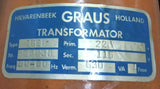 Hilvarenbeek IGEO Graus Transformer 220V Prim. 115V Sec. 50/60HZ 630VA 1 PH