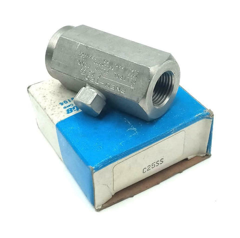 Deltrol Fluid Products C25SS Hydraulic Check Valve 3/8" NPTF Port 5000PSI; SS