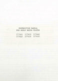 Biddle Instruments Model 577400-577450 Seely Motor Tester Instruction Manual