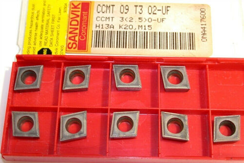 Lot of 9 New Sandvik CoroTurn 107 Turning Carbide Inserts CCMT 09 T3 02-UF H13A