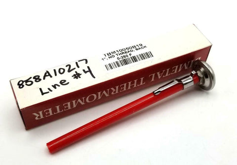 Winters TBM10050B19 Bimetal Thermometer 1" No Thread 0-250 F