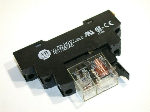 ALLEN BRADLEY 10 AMP 24V RELAY 700-HK36Z24 & 250VAC HOLDER 700-HN121