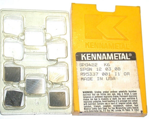 Lot of 7 New Kennametal Kendex Positive Carbide Turning Inserts SPG422 K21