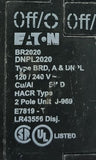 Eaton BR2020 2 Pole Duplex Twin Circuit Breaker 20/20A 120/240VAC 1 PH Plug-In