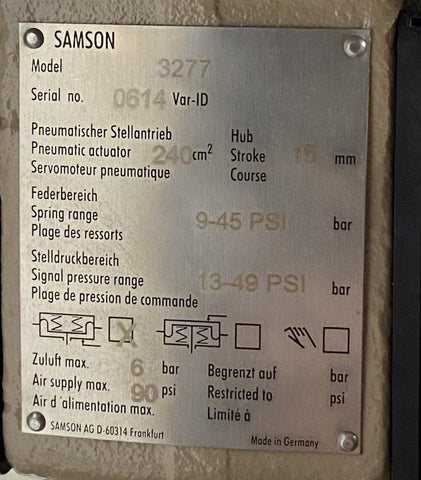 Samson 3277 Linear Pneumatic Actuator 2.5