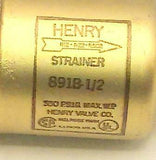 New Henry  891B-1/2  Refrigerant Strainer Valve 1/2" NPT Made in USA