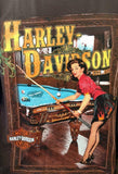 Harley Davidson Motorcycle Men's EST. 1903 Billiards Girl Brown Shirt Size 3XL
