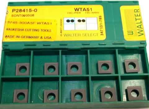Lot of 10 Walter Carbide Indexable Milling Inserts P28415-0 WTA51