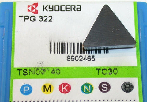 Lot of 7 Kyocera Indexable Turning Cermet Inserts TPG 322 TC30