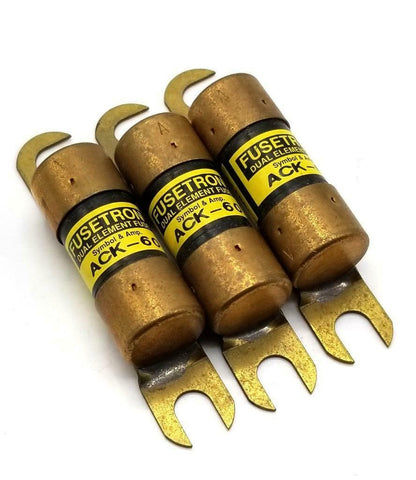 Bussmann ACK-60 Fusetron Dual Element Fuse 60 A (Lot of 3)