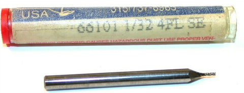 Up to 2 New York State Tool Co. 4-Flute Carbide 1/32" Diameter End Mills 66101