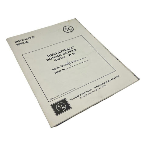 Regatran Model RE 40-5ML Power Supply Instruction Manual