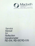 Macbeth RD-514, 517 & 519 Reflection Densitometers Service Manual