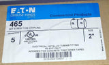 New Box of 5 Crouse Hinds  465  Set Screw Type EMT 2" Conduit Couplings