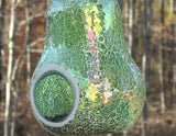 Glass Mosaic Fruit-Shaped Pear Bird Feeder 6¼"L x 4¾"W x 9¾"H (10 Available)