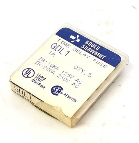 New Gould Shawmut GDL1 Time Delay Fuse 1 A (Pack of 5)