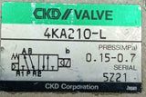 CKD 4KA210-L Solenoid Valve 0.15-0.7MPa