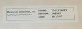 THOMPSON INDUSTRIES POWER SUPPLY MODEL TMC1200PS