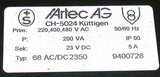ARTEC AG 24VDC 200 VA POWER SUPPLY 5 AMP MODEL CH5024