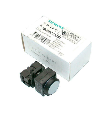 New Siemens  3SB3237-0AA61 White Momentary Pushbutton 10 Amp 1 N.O. Contact