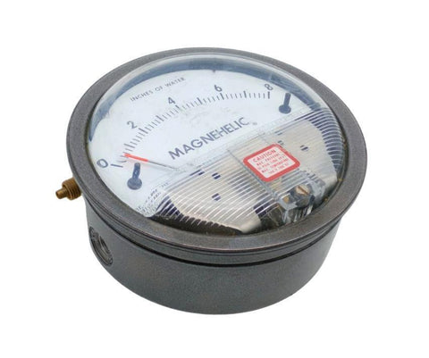 Dwyer Magnehelic 2008 Differential Pressure Gauge 0-8" Water 1/8" NPTF 15PSI Max