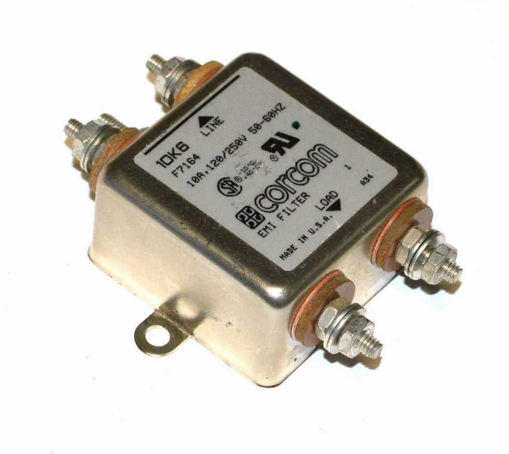 CORCOM 10K6 F7164 EMI FILTER 120/250 VOLTS @ 10 AMPS