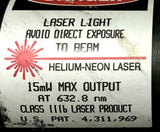 Melles Griot 05-LHP-151-326 Helium-Neon Laser 15 mW 632.8 nm - SOLD AS IS