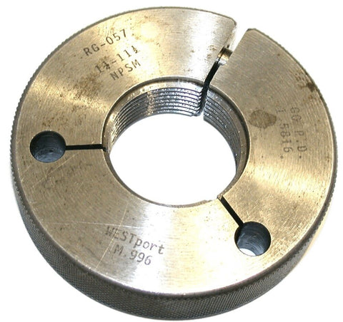 Westport Go Thread Ring Gage 1 1/4"-11 1/2 NPSM