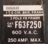 ITE Siemens F63F250 3-Pole Circuit Breaker 150A Trip 600VAC Type F6 Frame