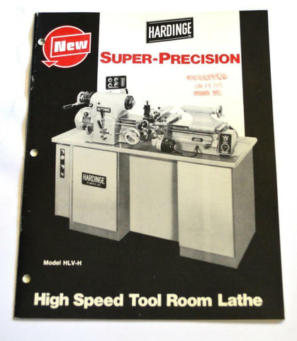 HARDINGE HLV-H HIGH SPEED TOOL ROOM LATHE BROCHURE