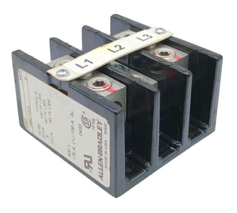 Allen-Bradley 1492-100X Ser. B Power Distribution Block 3 Pole 175A 600V