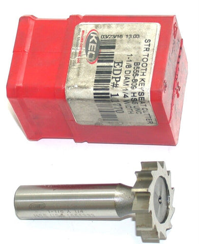 KEO 1 1/8" Diameter 1/4" Cut 1/2" shank 12 Teeth Keyseat Cutter 11770 New