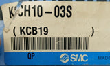 Lot of (6) SMC KCH10-03S Half Union Self Seal Fitting W/ Check
