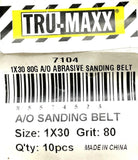 Tru-Maxx 7104 A/O Abrasive Sanding Belt 1 x 30 Size 80 Grit - Pack of (10)