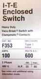 I-T-E F353 Heavy Duty Vacu-Break Enclosed Switch Type 1 100A 600VAC 3 PH 25/60HP