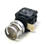 Cutler Hammer White Pushbutton W/ E22D Lamp and E22B2 Contact Block W/ Guard